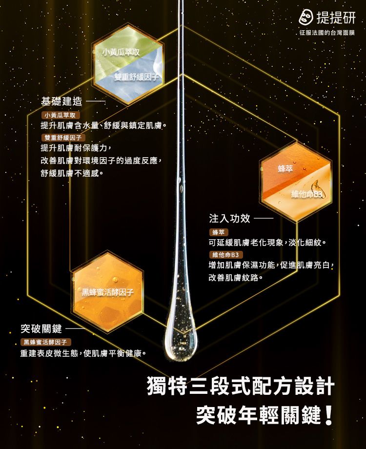 黑蜂蜜活源新肌生物纖維面膜3入盒