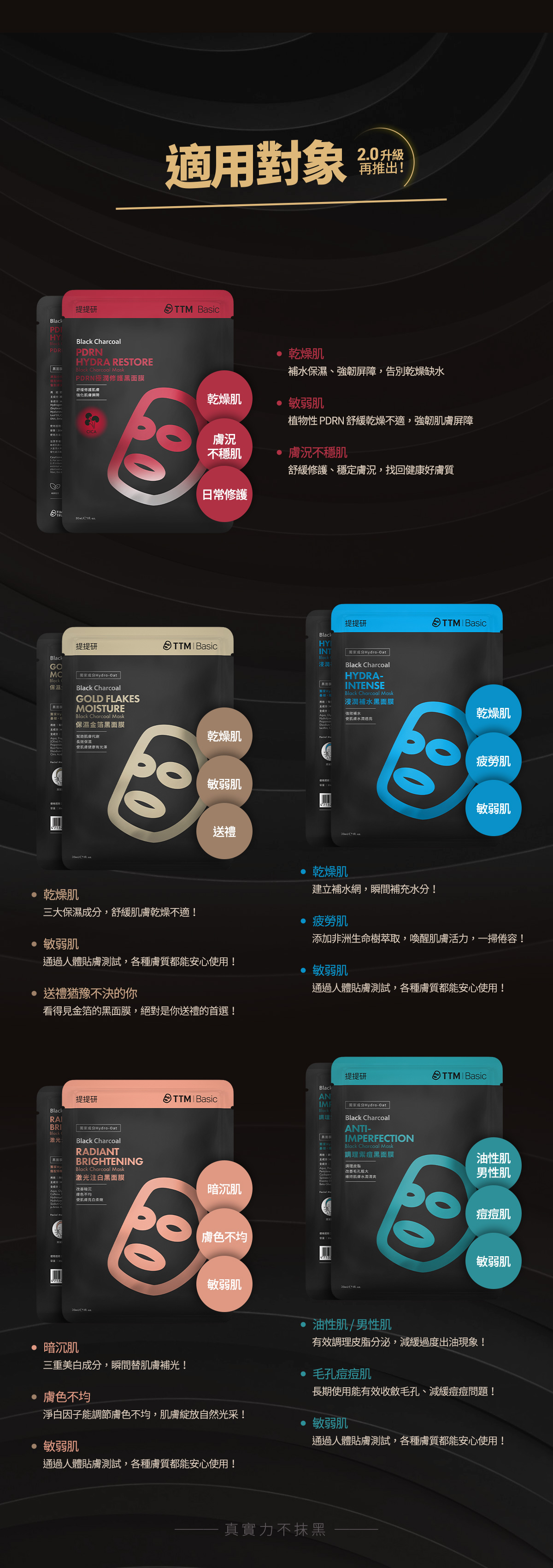 提提研黑面膜適用對象